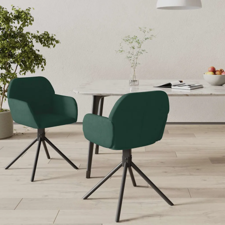 Chaises pivotantes Jones — Velours · Vert foncé