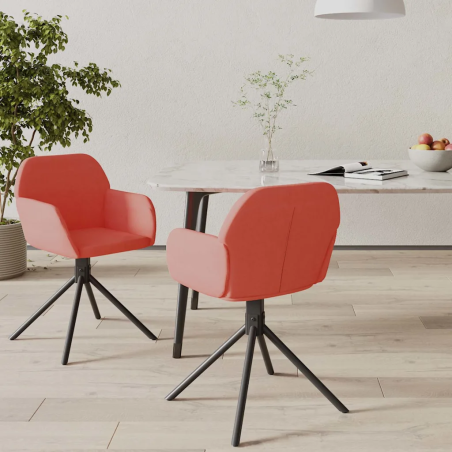 Chaises pivotantes Jones — Velours · Rose