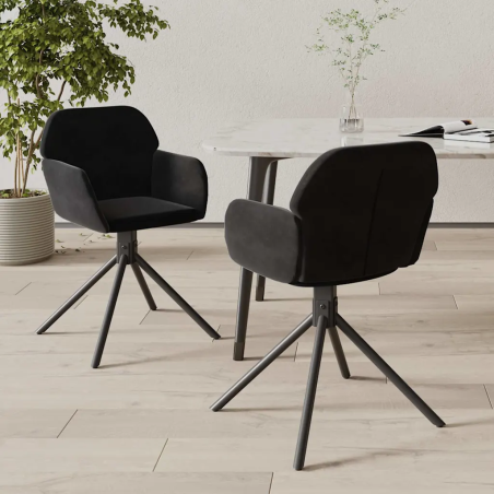Chaises pivotantes Jones — Velours · Noir
