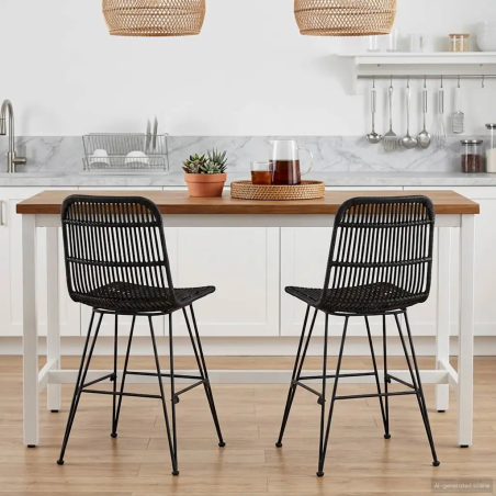 Chaises Hicks — Rotin · Noir