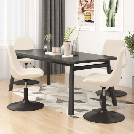 Chaises pivotantes Morningside — Velours · Crème