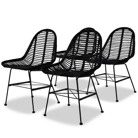 Chaises Kent — Rotin · Noir