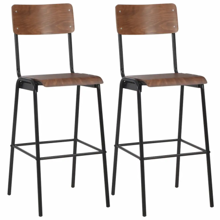 Tabourets de bar Attorney — Métal · Marron