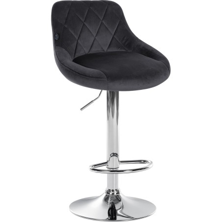 Tabouret de bar Crosby — Velours · Gris foncé