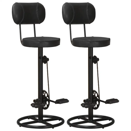 Tabourets de bar Smith — Cuir · Noir