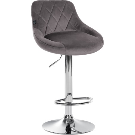 Tabouret de bar Crosby — Velours · Gris