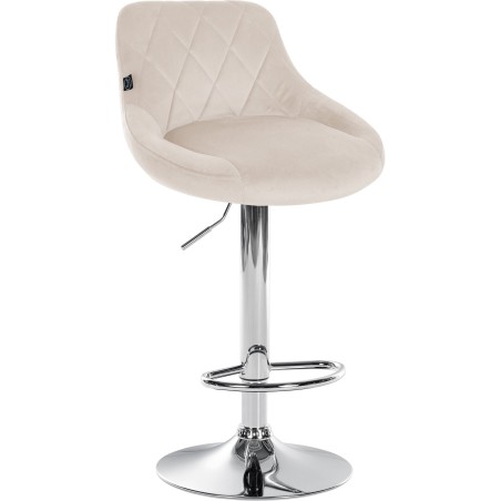 Tabouret de bar Crosby — Velours · Crème
