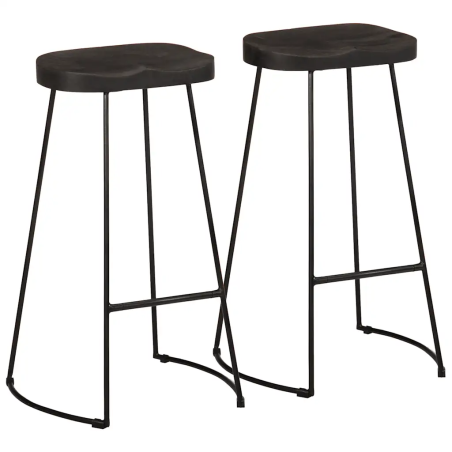 Tabourets de bar Woodhull 78 — Bois · Noir