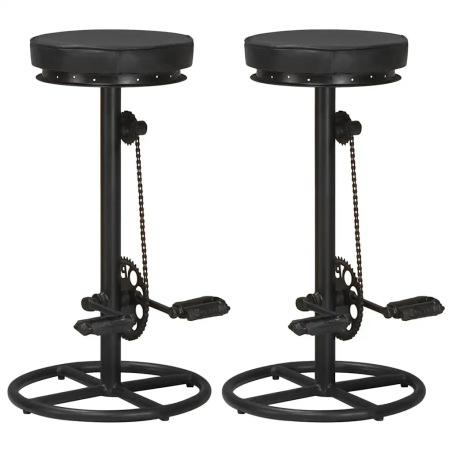 Tabourets de bar Moultrie — Cuir · Noir