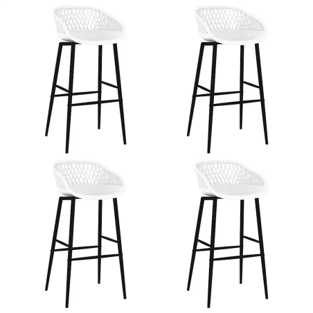 Tabourets de bar Halleck — Plastique · Blanc