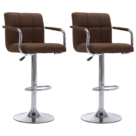 Tabourets de bar Doughty — Tissu · Marron