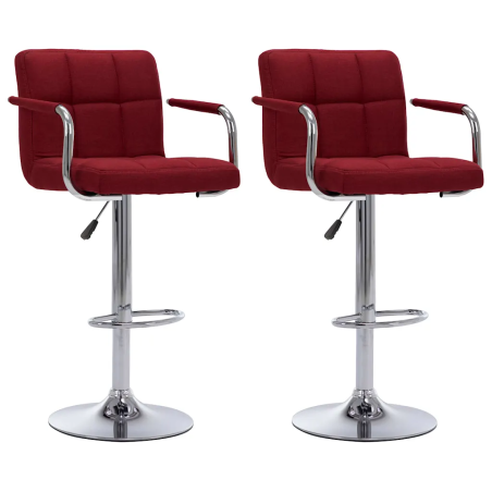 Tabourets de bar Doughty — Tissu · Bordeaux