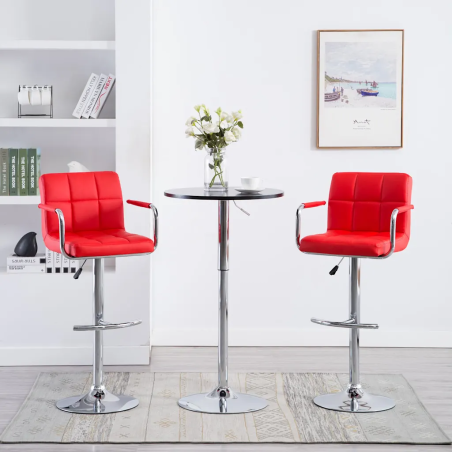 Tabourets de bar Doughty — Similicuir · Rouge