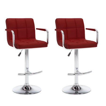 Tabourets de bar Doughty — Similicuir · Bordeaux
