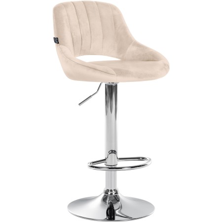 Tabouret de bar Mercer — Velours · Crème