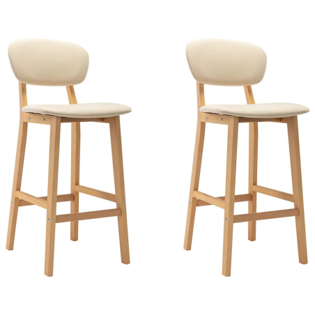 Tabourets de bar Patchen — Tissu · Crème