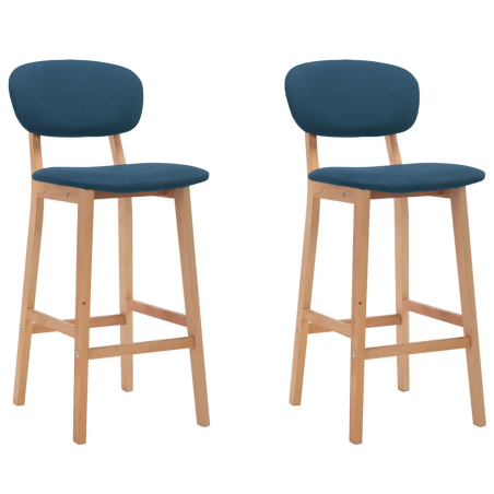 Tabourets de bar Patchen — Tissu · Bleu