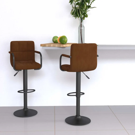Tabourets de bar Boerum — Velours · Marron