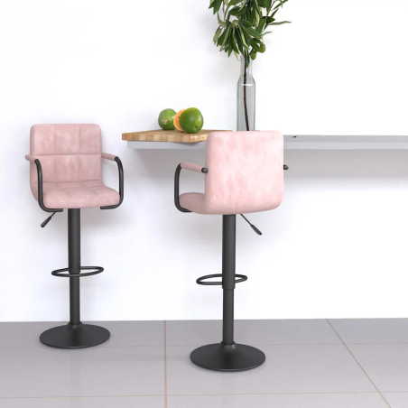 Tabourets de bar Boerum — Velours · Rose
