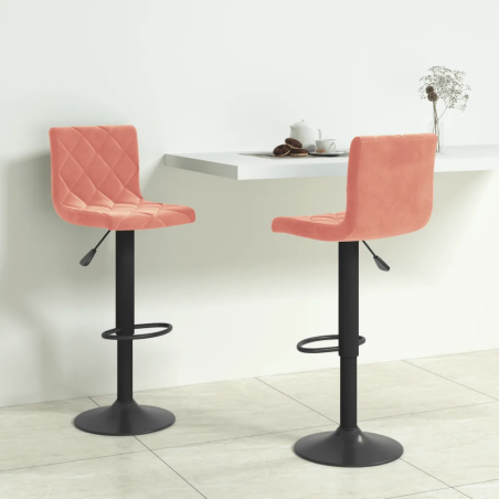Tabourets de bar Woodruff — Velours · Rose