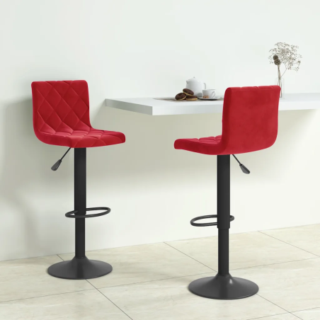 Tabourets de bar Woodruff — Velours · Bordeaux