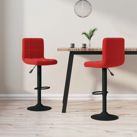Tabourets de bar Caton — Velours · Bordeaux