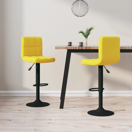 Tabourets de bar Caton — Velours · Jaune