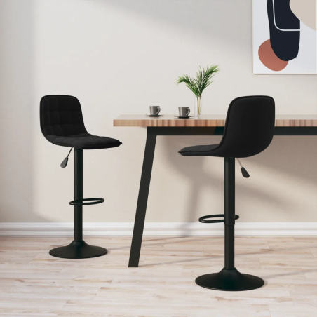 Tabourets de bar Linden — Velours · Noir