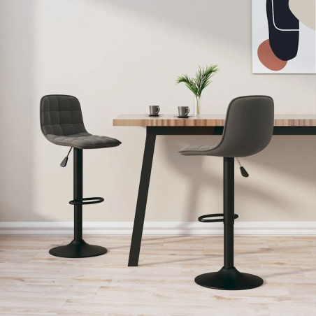 Tabourets de bar Linden — Velours · Gris foncé