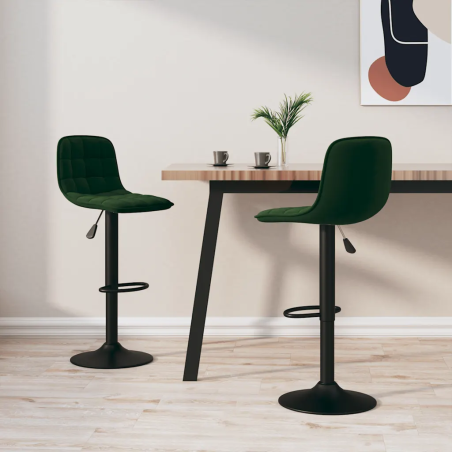 Tabourets de bar Linden — Velours · Vert foncé