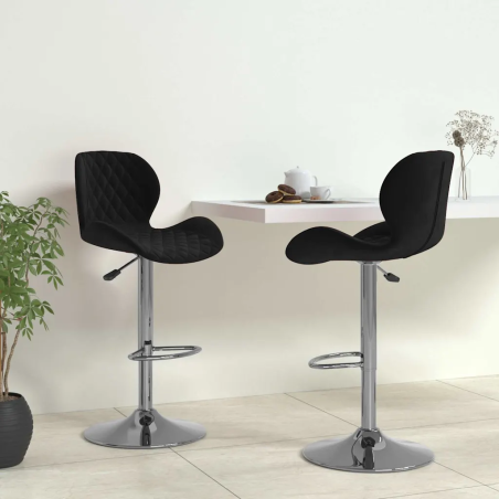 Tabourets de bar Hawthorne — Velours · Noir