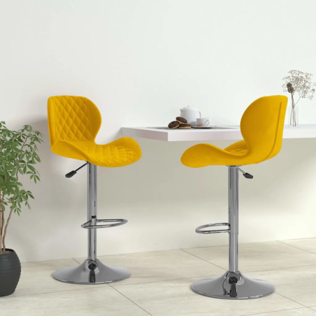Tabourets de bar Hawthorne — Velours · Jaune