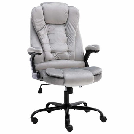 Fauteuil de bureau Rockefeller — Velours · Gris clair