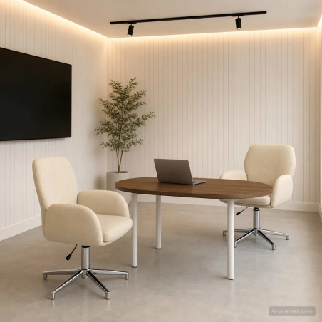 Chaises de bureau Bryant — Tissu · Crème