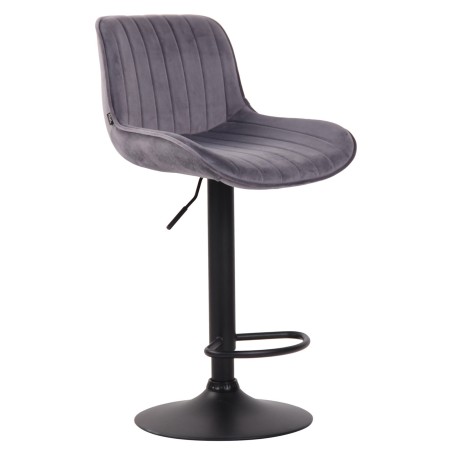 Tabouret de bar Sullivan — Velours · Gris foncé