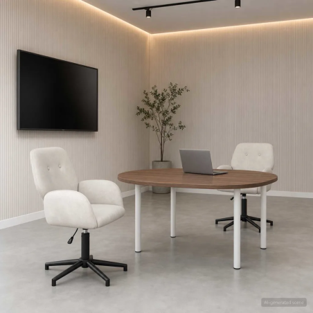 Chaises de bureau Herald — Velours · Crème