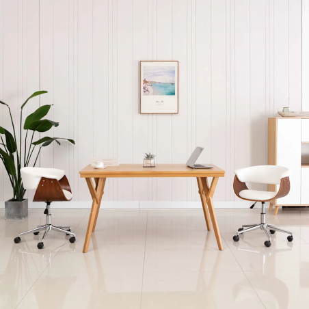 Chaises de bureau Vandewater — Similicuir · Blanc