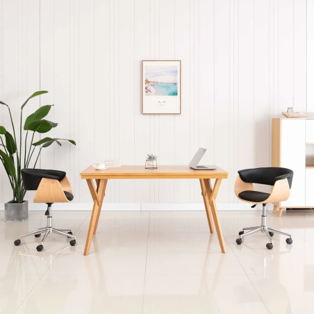 Chaises de bureau Vandewater — Similicuir · Noir