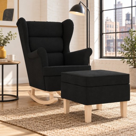 Fauteuil à bascule Tournon avec repose-pied — mise en situation