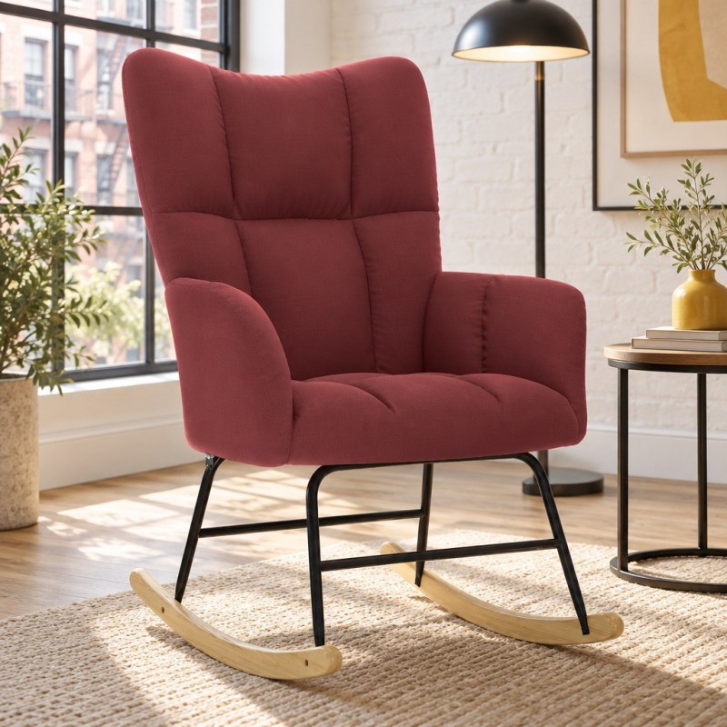Fauteuil à bascule Verneuil tissu sans repose-pied — mise en situation