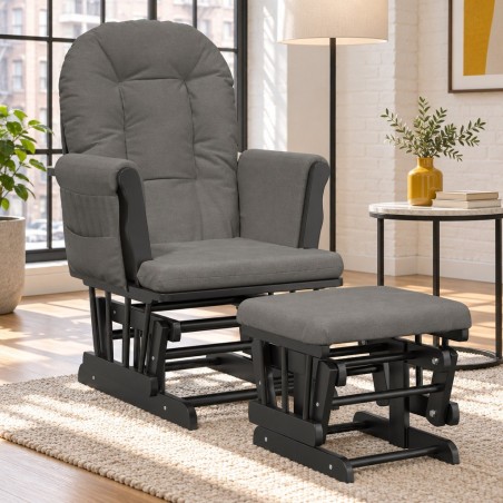 Fauteuil à bascule Cherche-Midi avec repose-pied — mise en situation