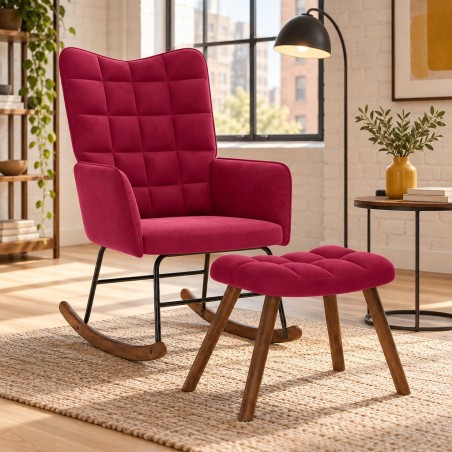 Fauteuil à bascule Monge avec repose-pied — mise en situation