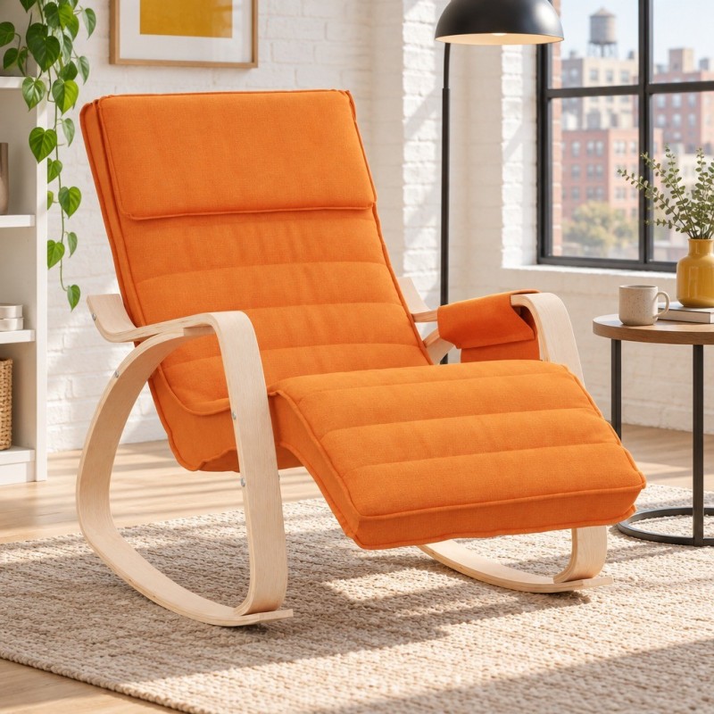 Fauteuil à bascule Vivienne bois noir — mise en situation