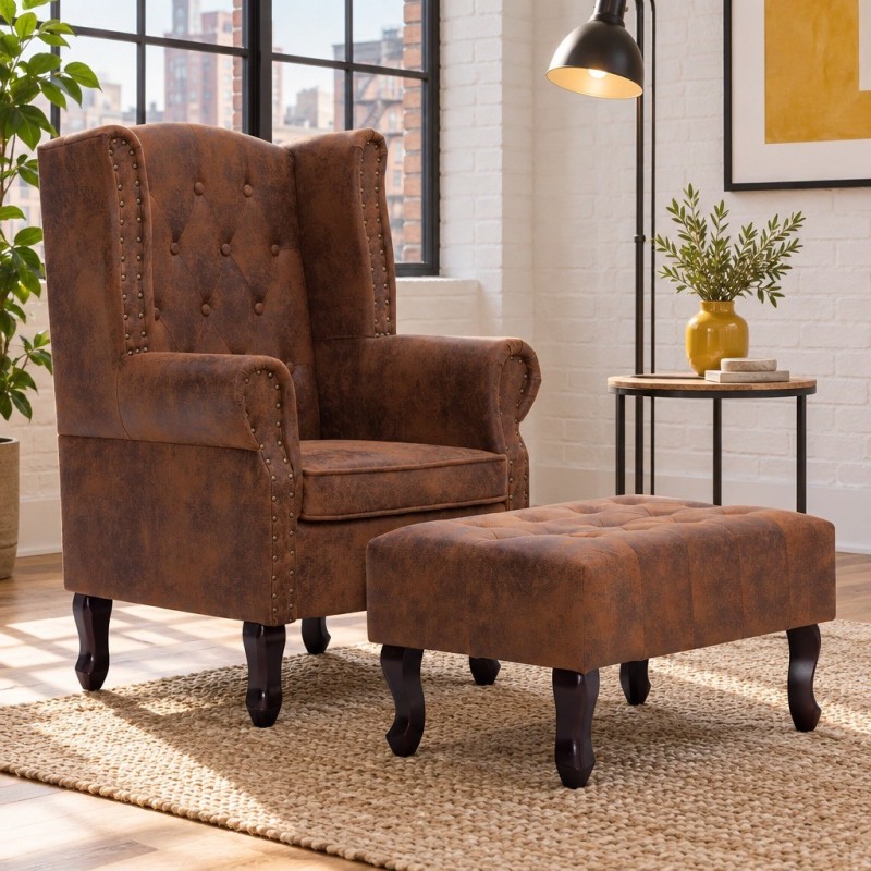 Fauteuil Montmorency avec repose-pied — mise en situation
