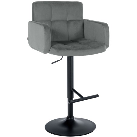 Fauteuil de bar Lafayette — Velours · Gris