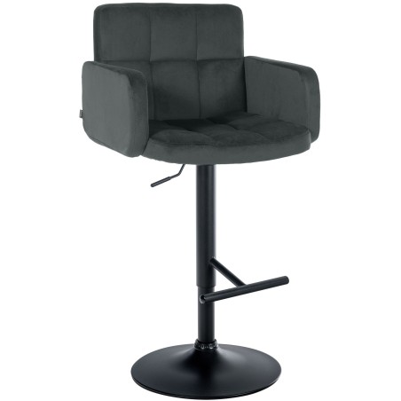 Fauteuil de bar Lafayette — Velours · Gris foncé