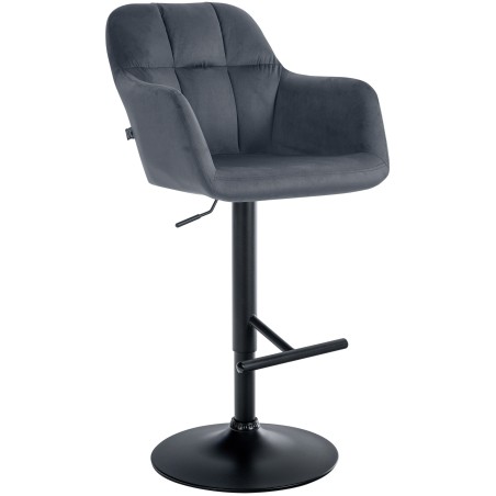 Fauteuil de bar Varick — Velours · Gris foncé