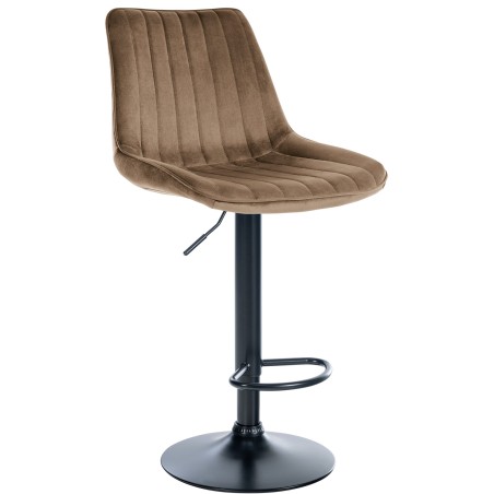 Tabouret de bar Rivington — Velours · Marron