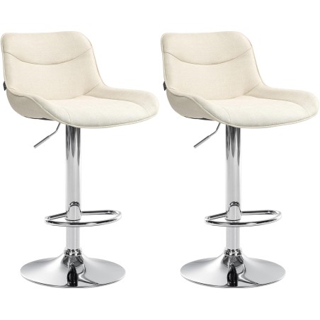 Tabouret de bar Ludlow — Tissu · Crème