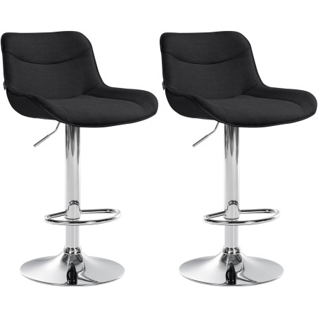 Tabouret de bar Ludlow — Tissu · Noir